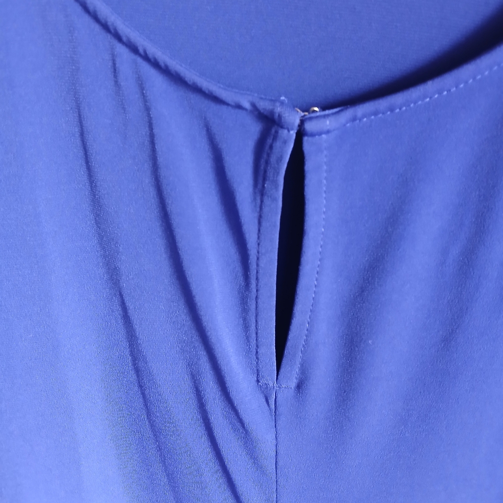 SUSAN GRAVER Womens 3X Modern Essentials Tunic Top Blue 3/4 Sleeve Shirt FLAW - Picture 7 of 12
